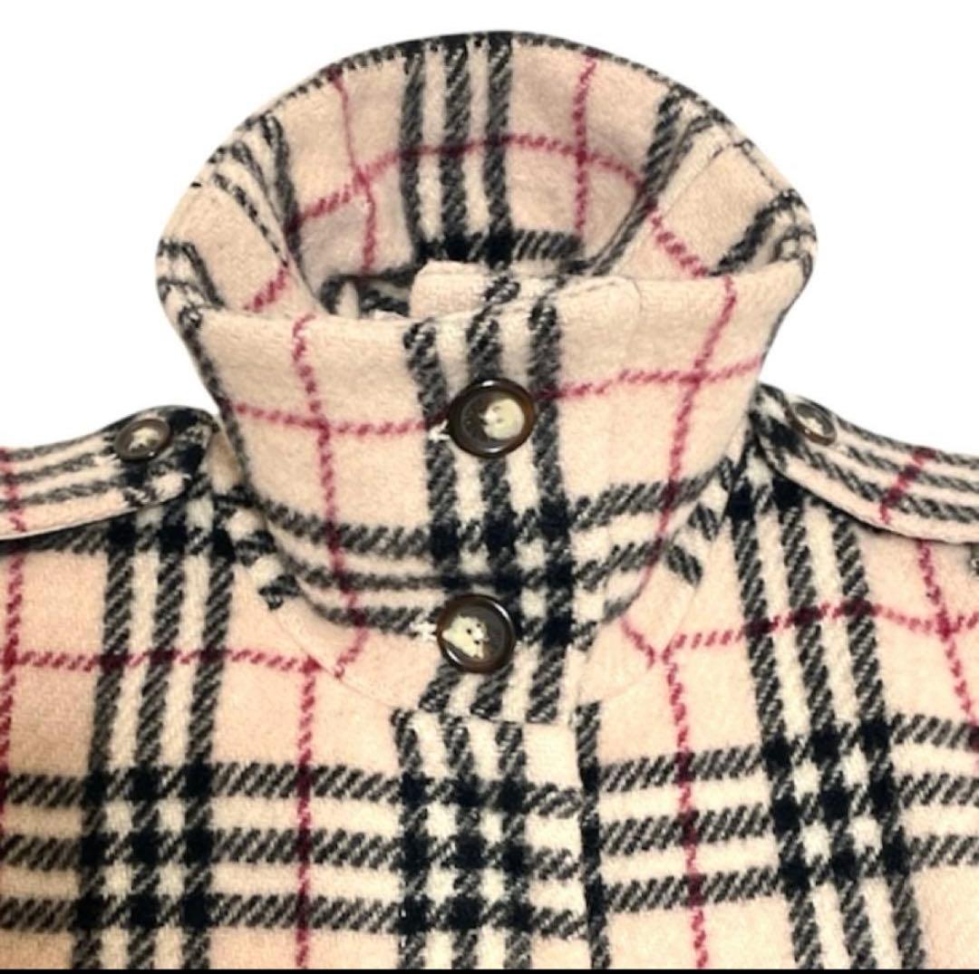 美品　BURBERRY LONDON ノバチェック総柄ウールロングコート　ホース