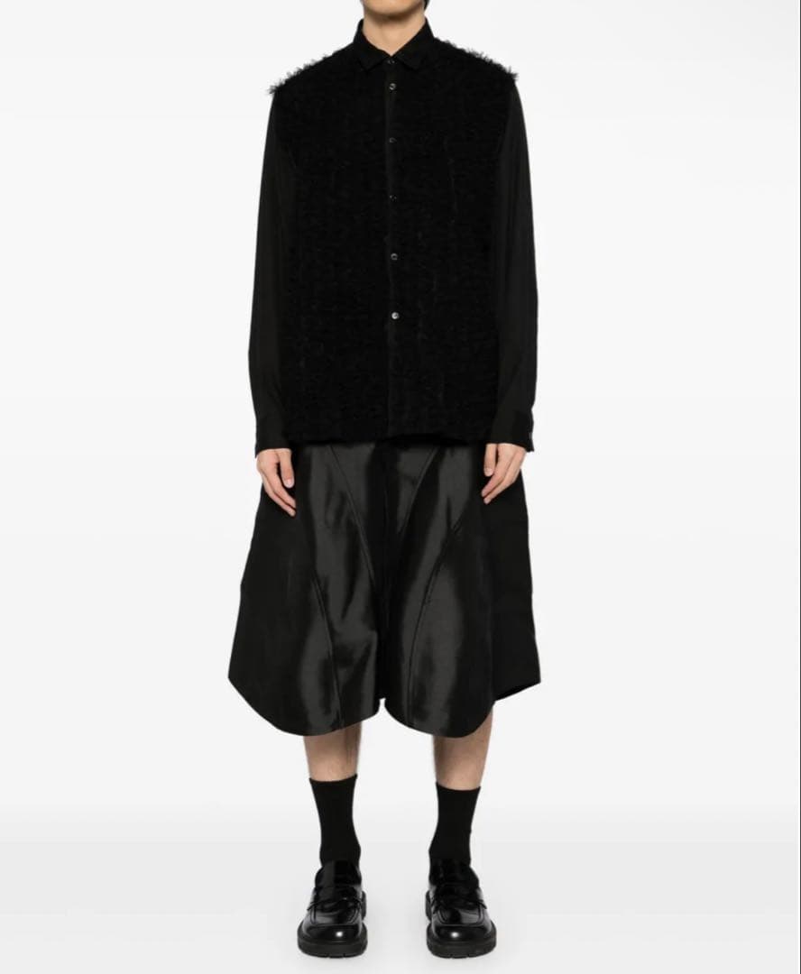 AD2024 25SS バミューダワイドショーツ 黒 ポリエステル