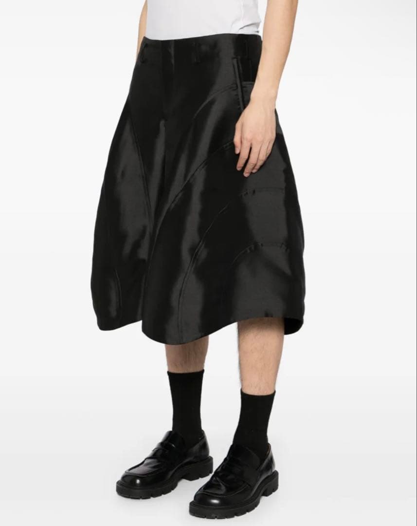 AD2024 25SS バミューダワイドショーツ 黒 ポリエステル