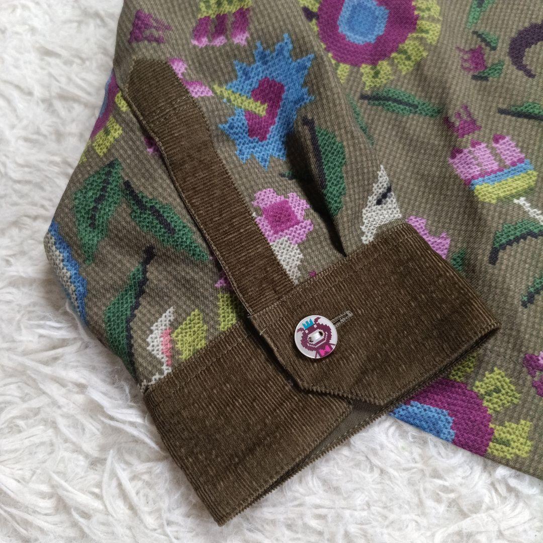 美品✨現行アルベロベロ　ぶたさんお花柄 クロスステッチ風 シャツ　近年モデル