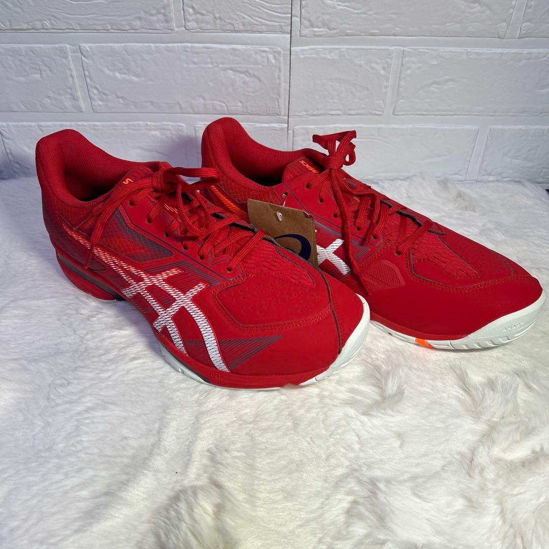 アシックスasics プレステージライト4 ワイド　 オムニ　クレー　赤　テニス
