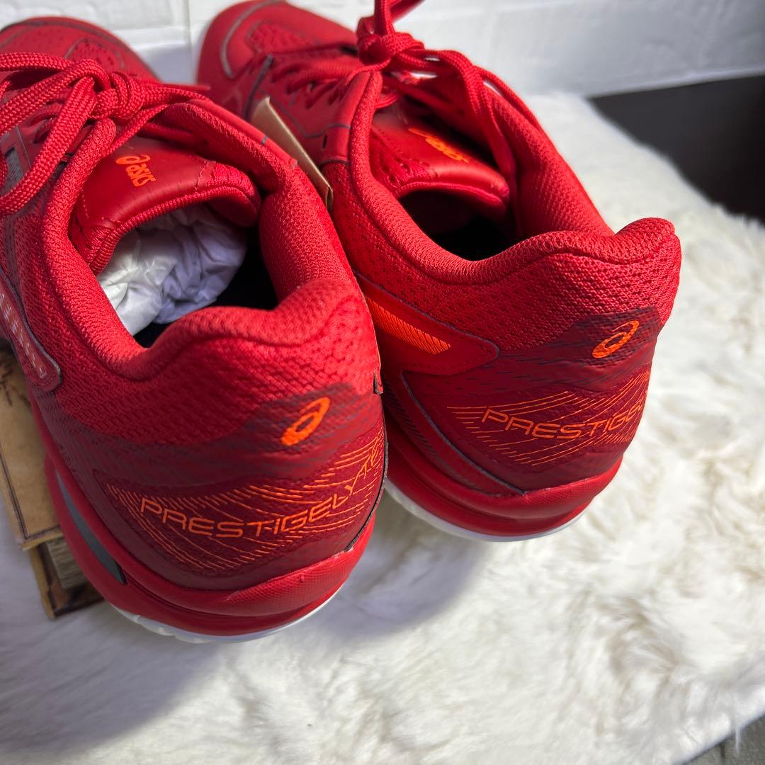 アシックスasics プレステージライト4 ワイド　 オムニ　クレー　赤　テニス