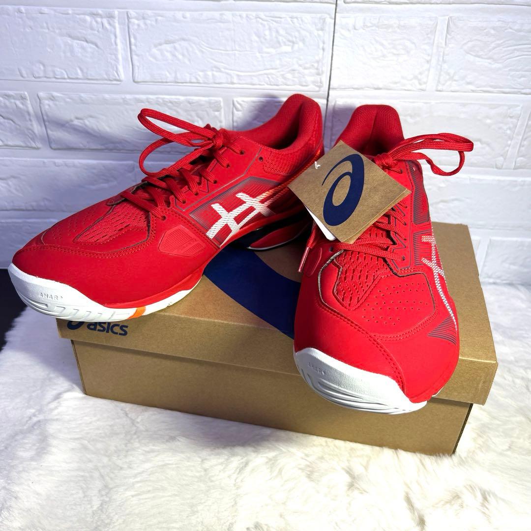 アシックスasics プレステージライト4 ワイド　 オムニ　クレー　赤　テニス