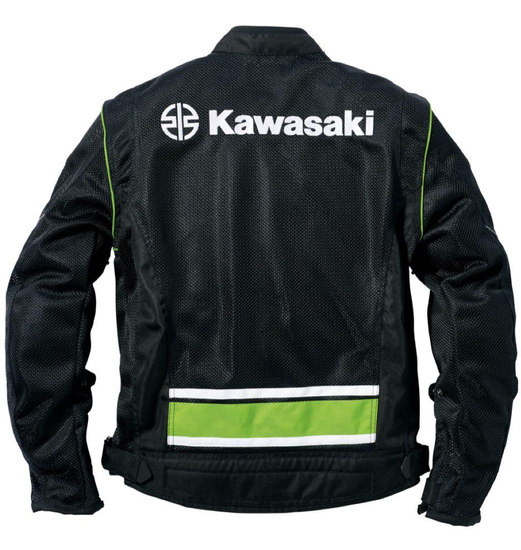 Kawasaki メッシュジャケット ブラック/グリーン