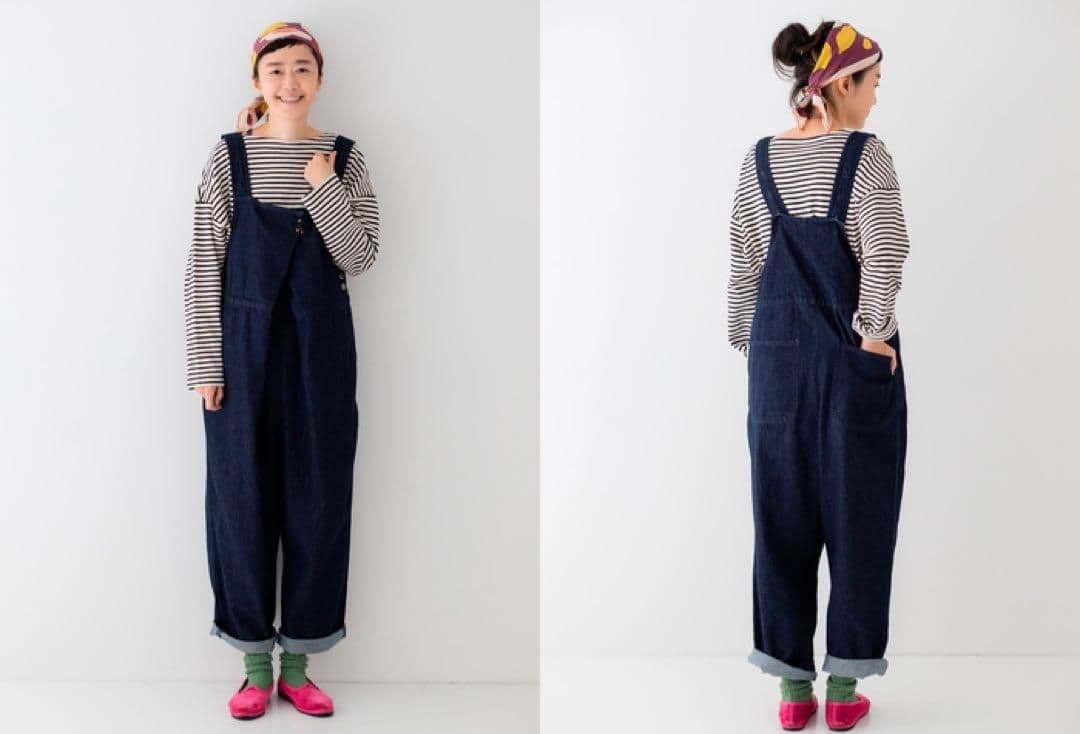 ネストローブ♡フロントホックデニムサロペット