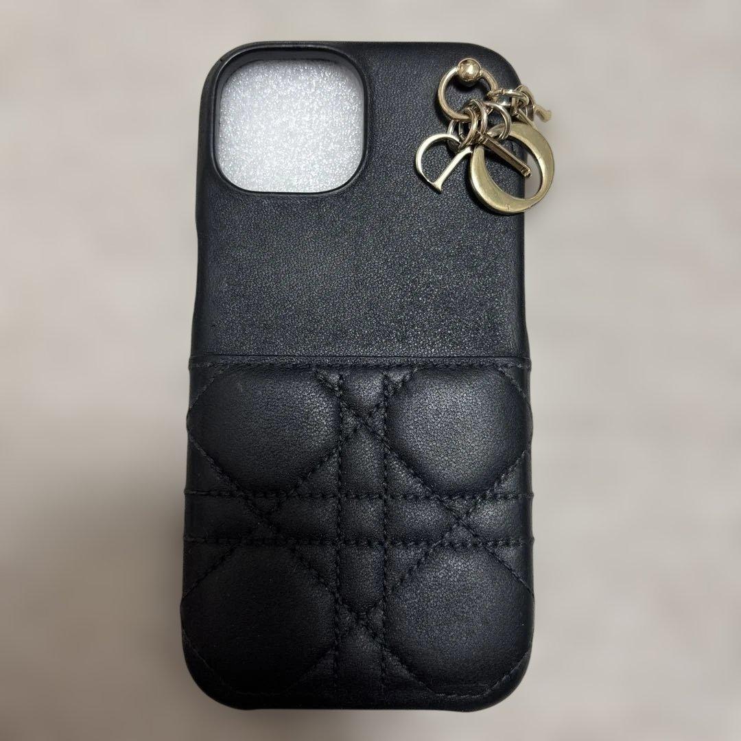 Christian Dior iphone15 ケース カナージュ チャーム付き