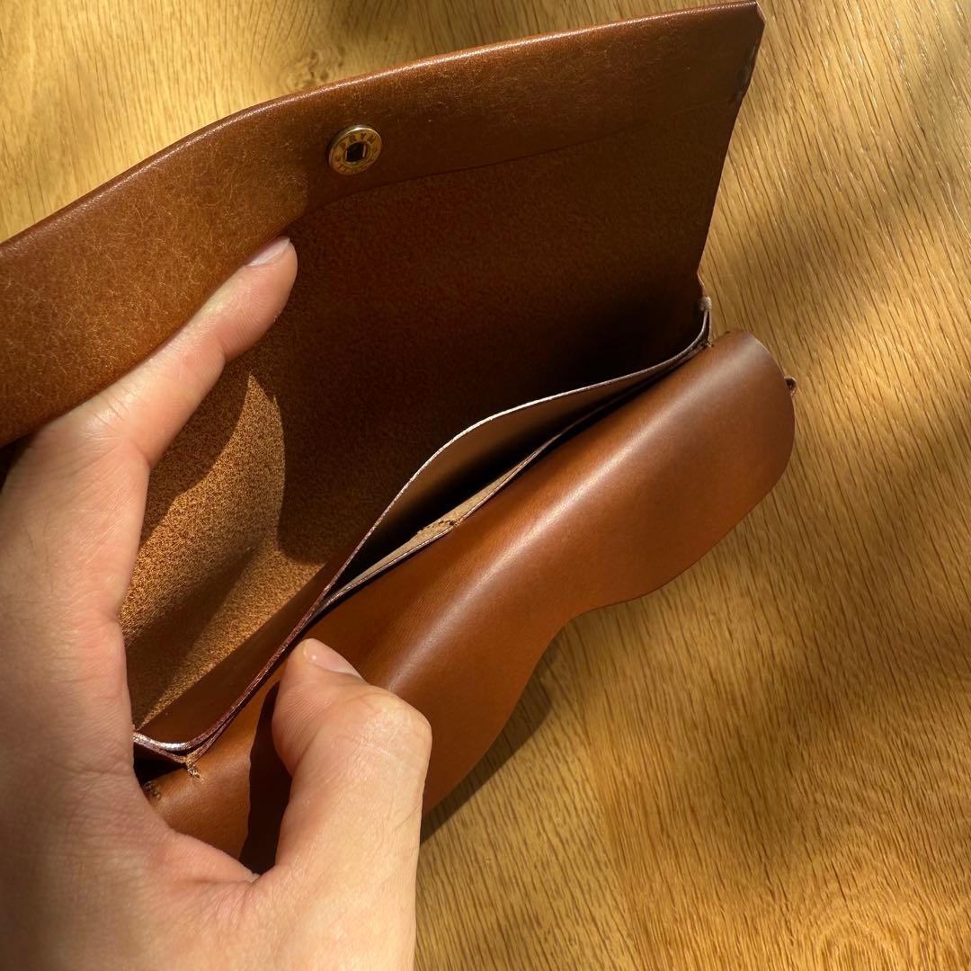 【新品未使用】SAFUJI サフジ ミニ長財布（ホック） キャメル