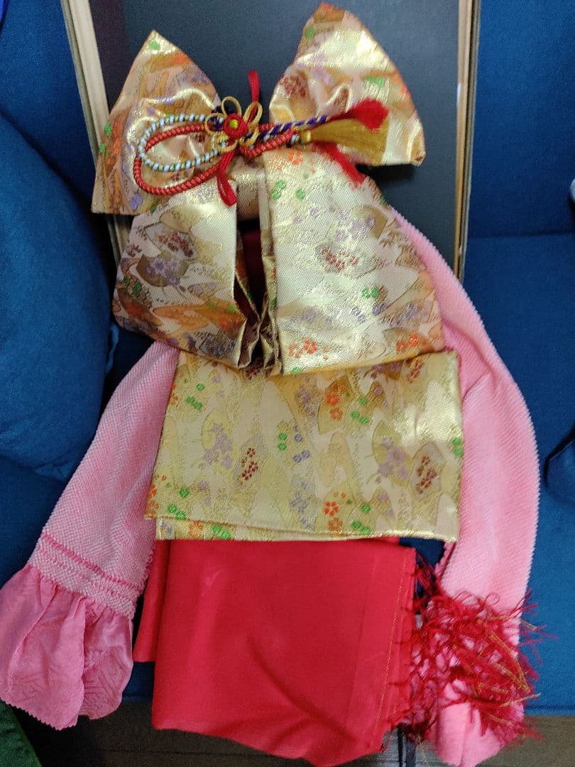七五三 金色の着物小物フルセット　7歳用