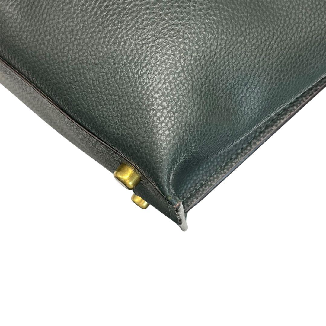 COACHコーチ ウィロウ トート シグネチャー Cロゴダークグリーン