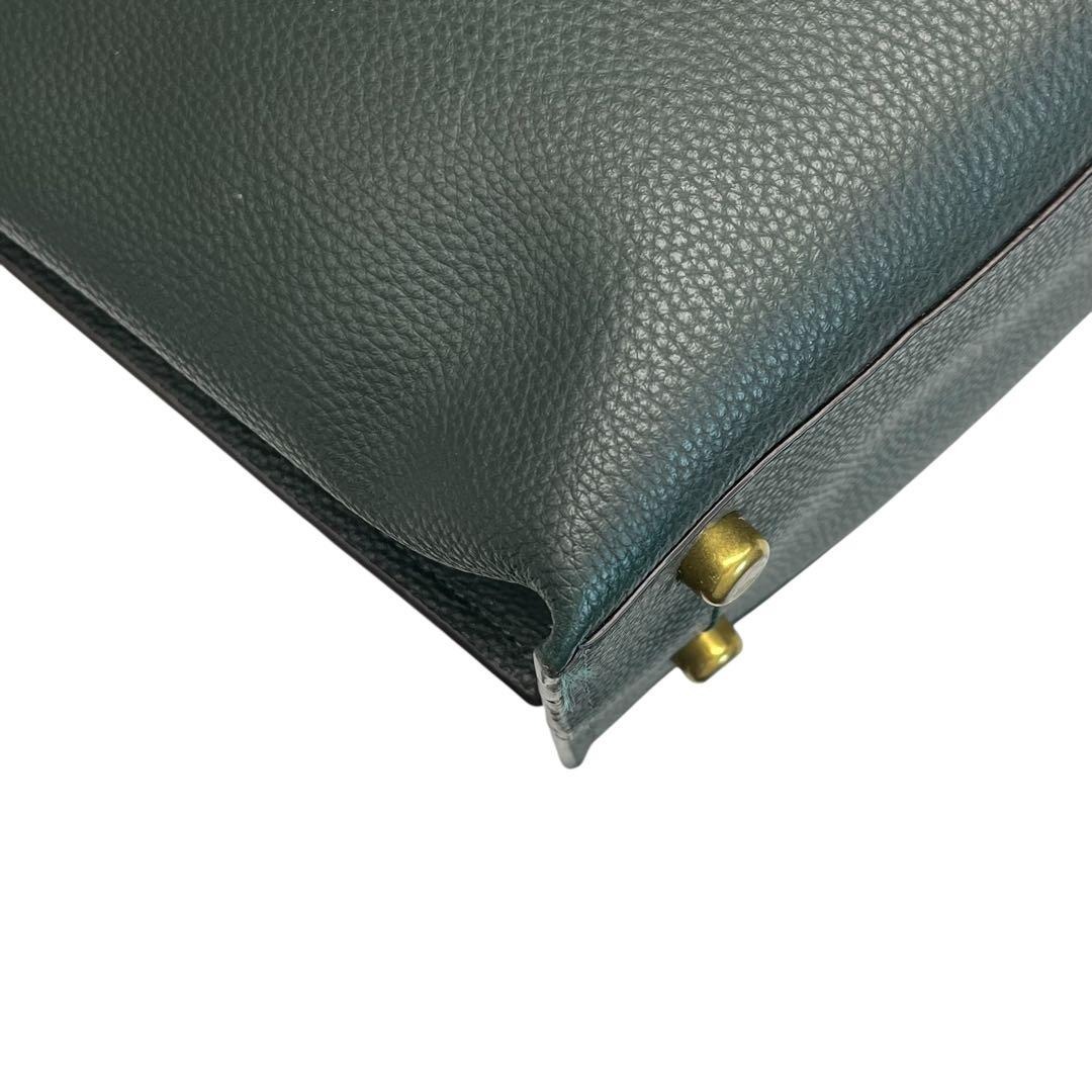 COACHコーチ ウィロウ トート シグネチャー Cロゴダークグリーン