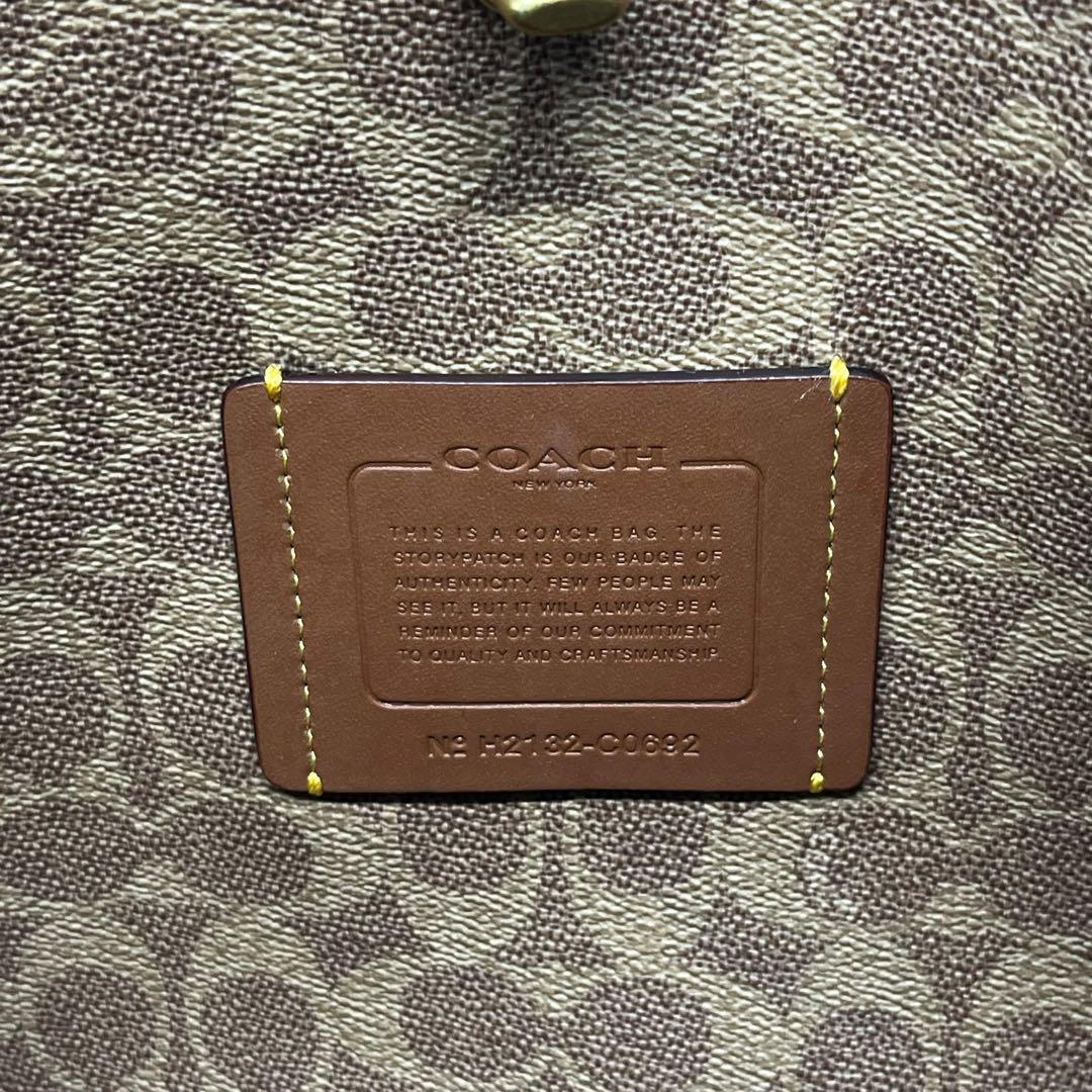 COACHコーチ ウィロウ トート シグネチャー Cロゴダークグリーン