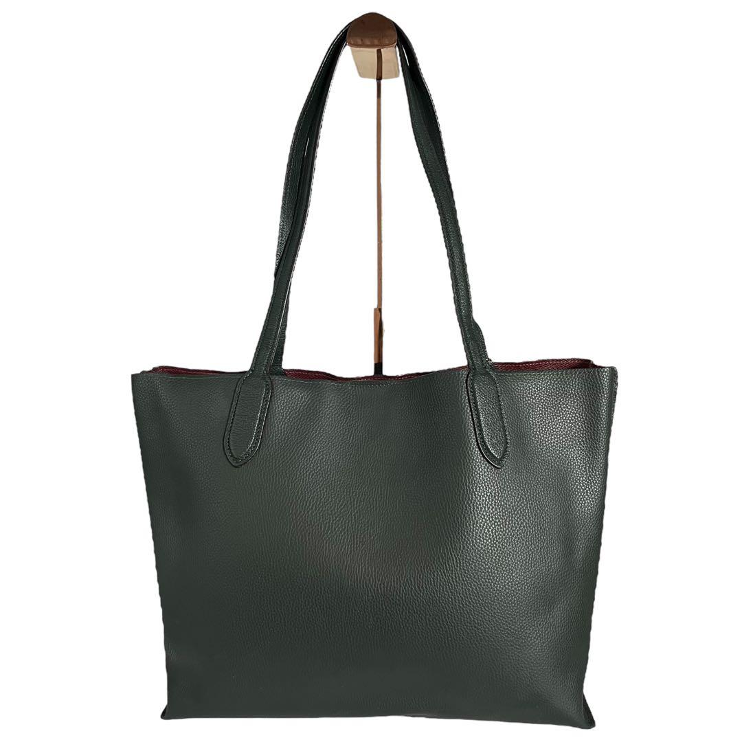 COACHコーチ ウィロウ トート シグネチャー Cロゴダークグリーン