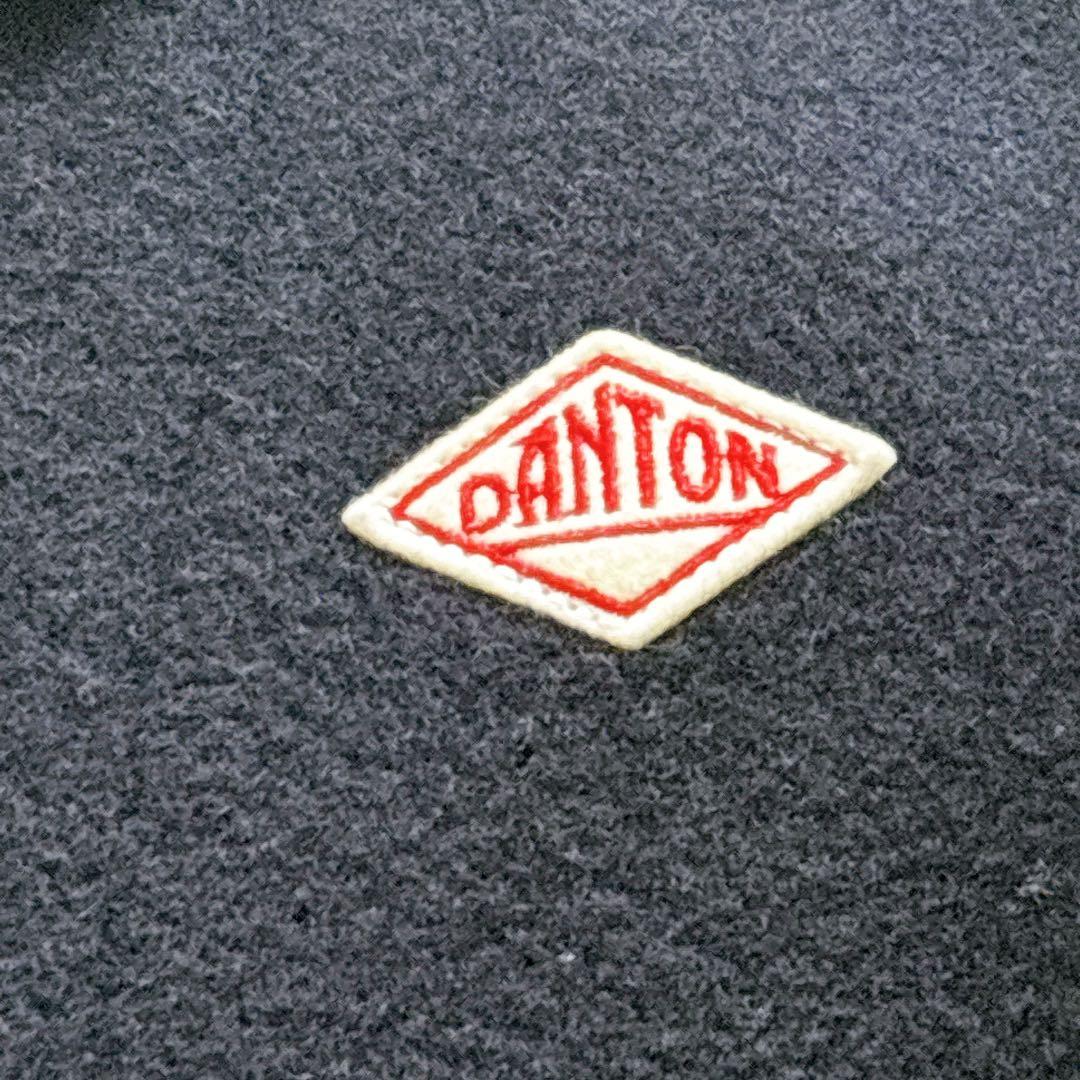 美品 DANTON ウールパイル ラウンドカラージャケット 38 ネイビー