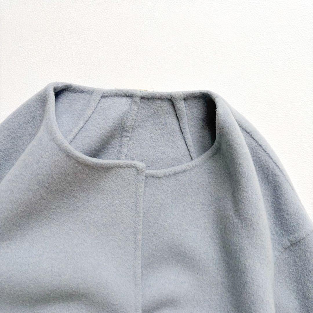 ドゥーズィエムクラス　victorian リバーロングノーカラーコート　36