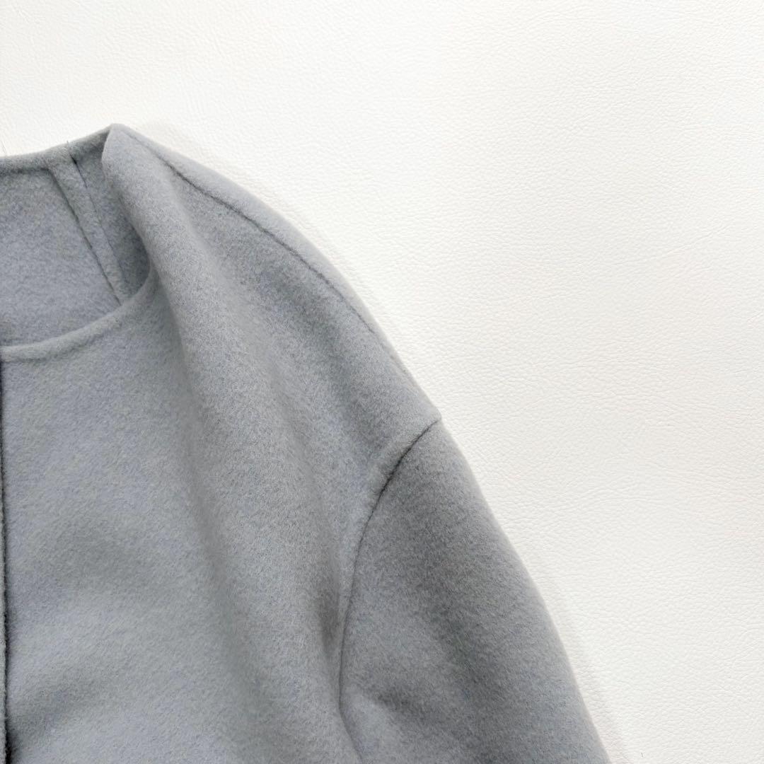 ドゥーズィエムクラス　victorian リバーロングノーカラーコート　36