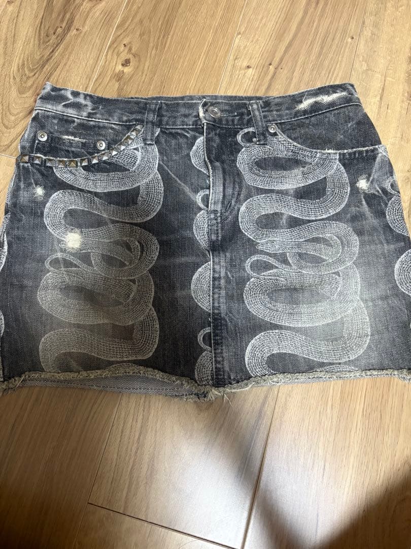 ヒステリックグラマー パイソン 蛇柄 デニムスカート
