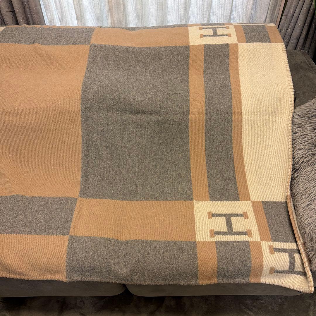 【HERMÈS】エルメス ブランケット プレード アヴァロン カシミヤ