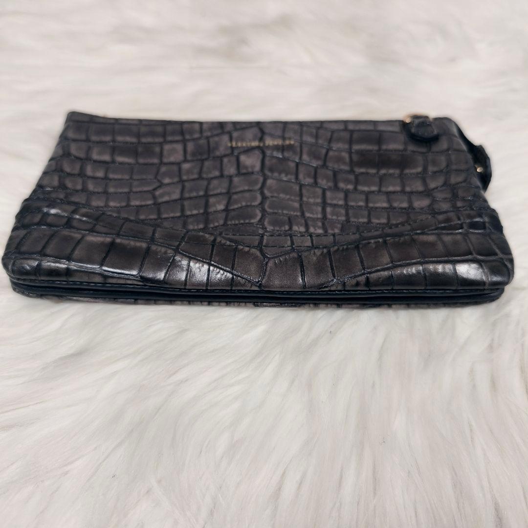 【極美品】レザージュエルズ　クロコ型押し　お財布ショルダーバッグ