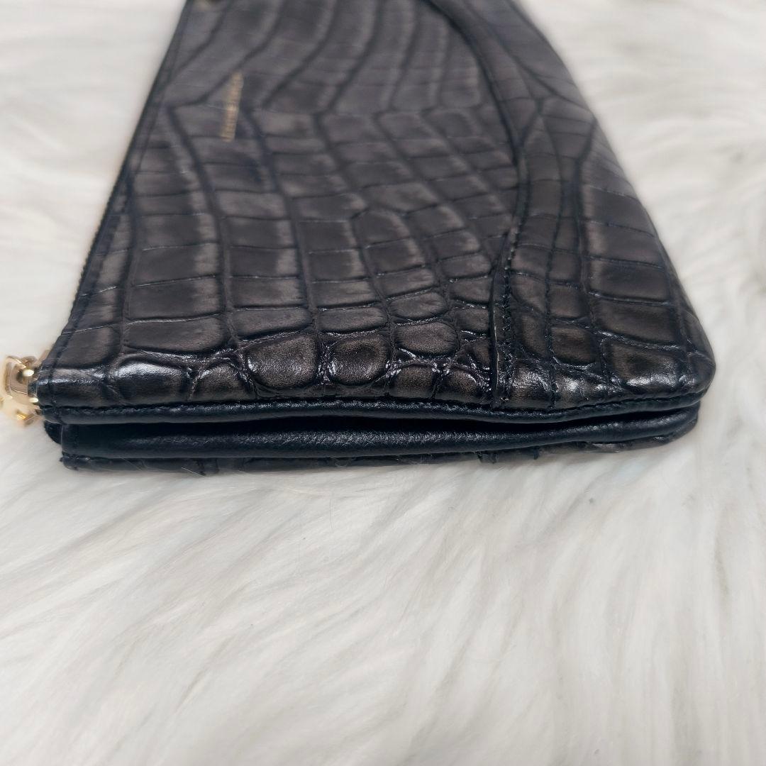 【極美品】レザージュエルズ　クロコ型押し　お財布ショルダーバッグ