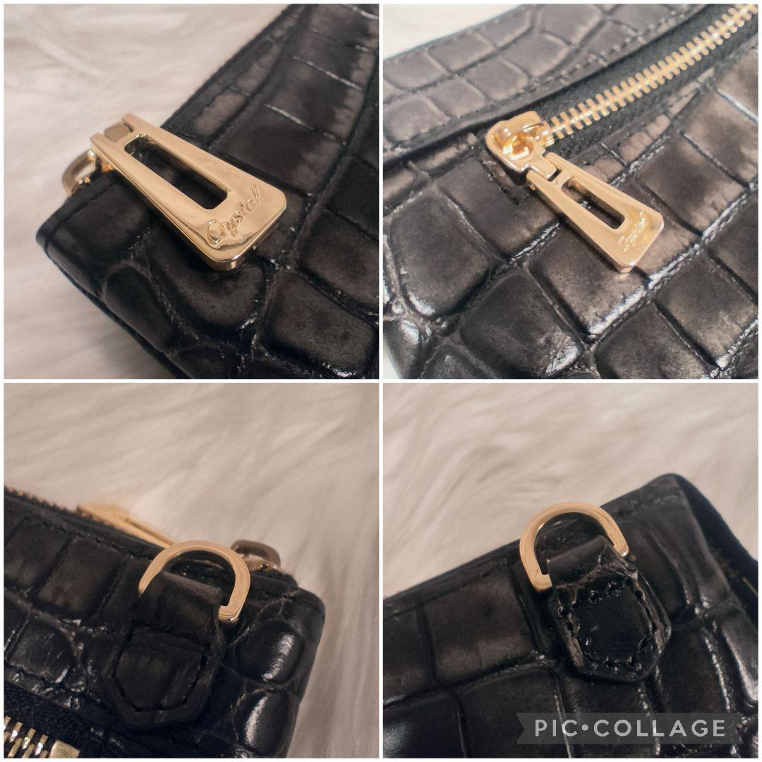 【極美品】レザージュエルズ　クロコ型押し　お財布ショルダーバッグ