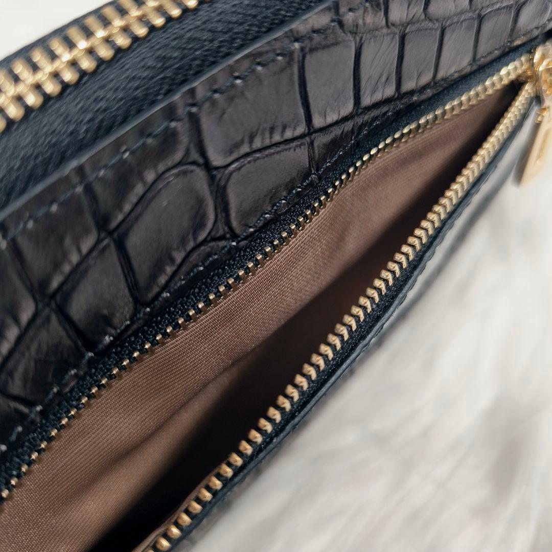 【極美品】レザージュエルズ　クロコ型押し　お財布ショルダーバッグ