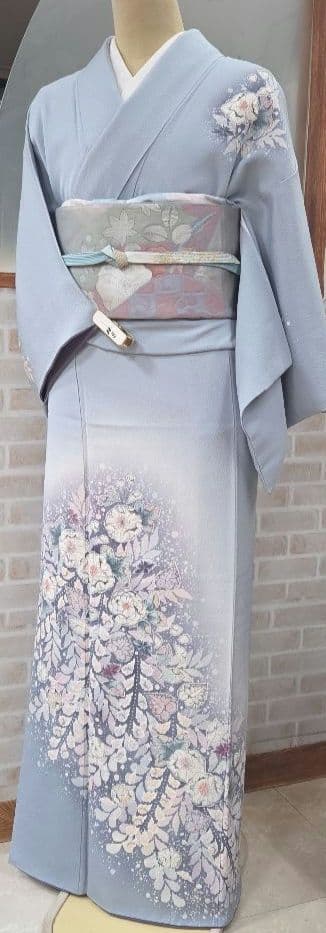 辻ケ花付け下げ訪問着4点フルセット、着物、袋帯、帯締め、帯揚げ