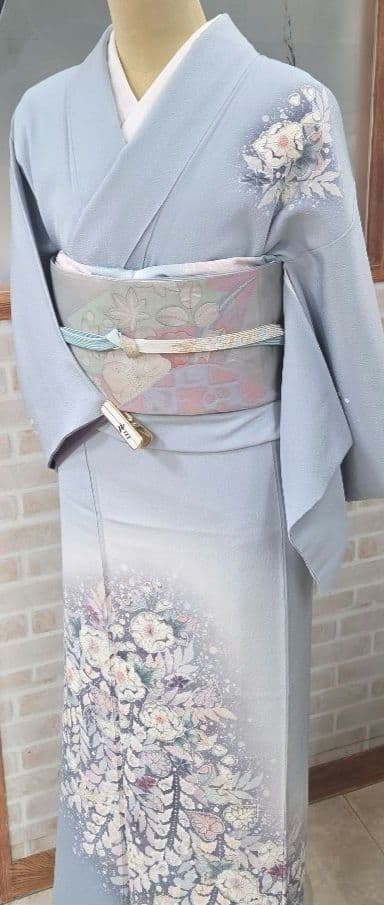 辻ケ花付け下げ訪問着4点フルセット、着物、袋帯、帯締め、帯揚げ