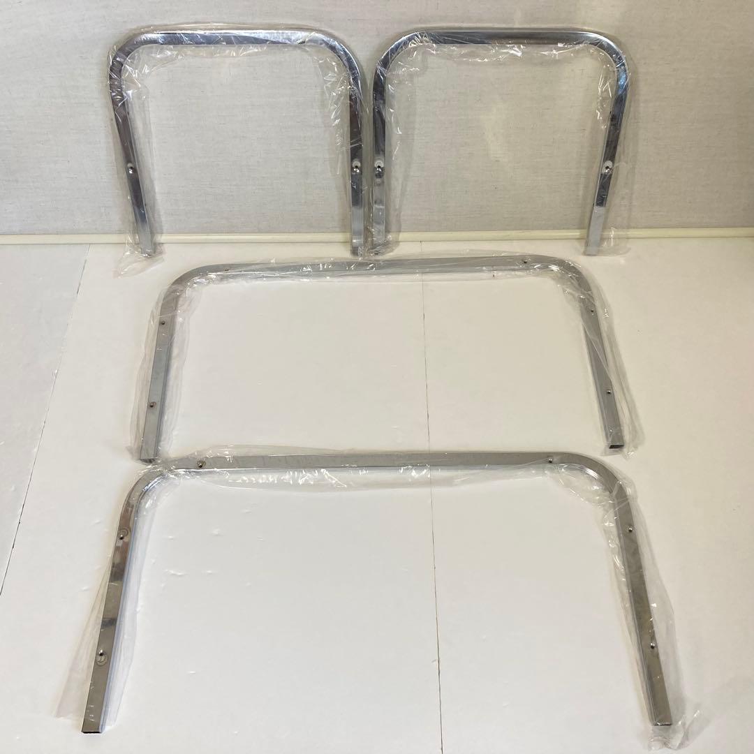 ◆さな◆ ガラステーブル 机 リビング シルバー 網棚付き レトロ 新品