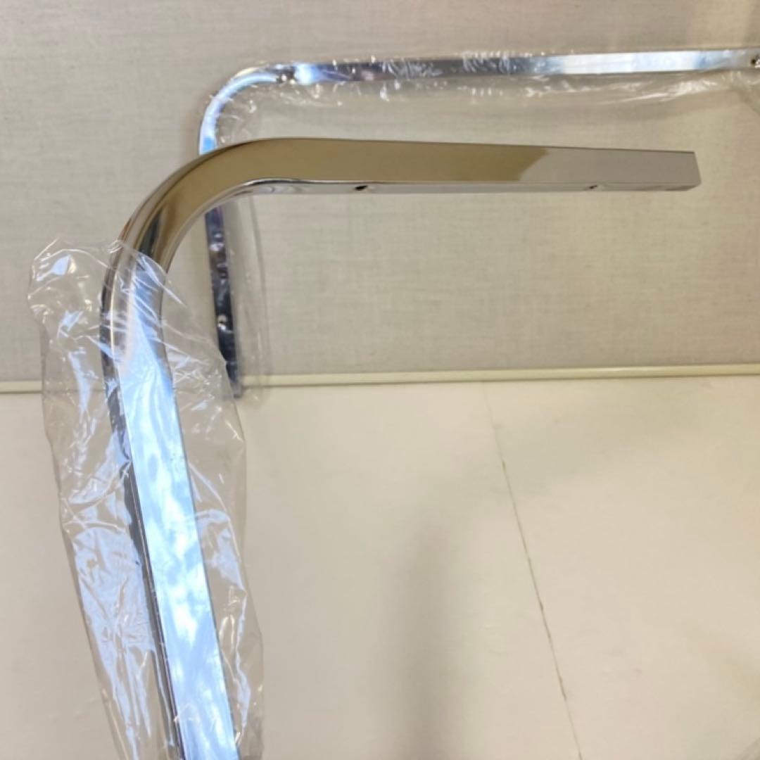 ◆さな◆ ガラステーブル 机 リビング シルバー 網棚付き レトロ 新品