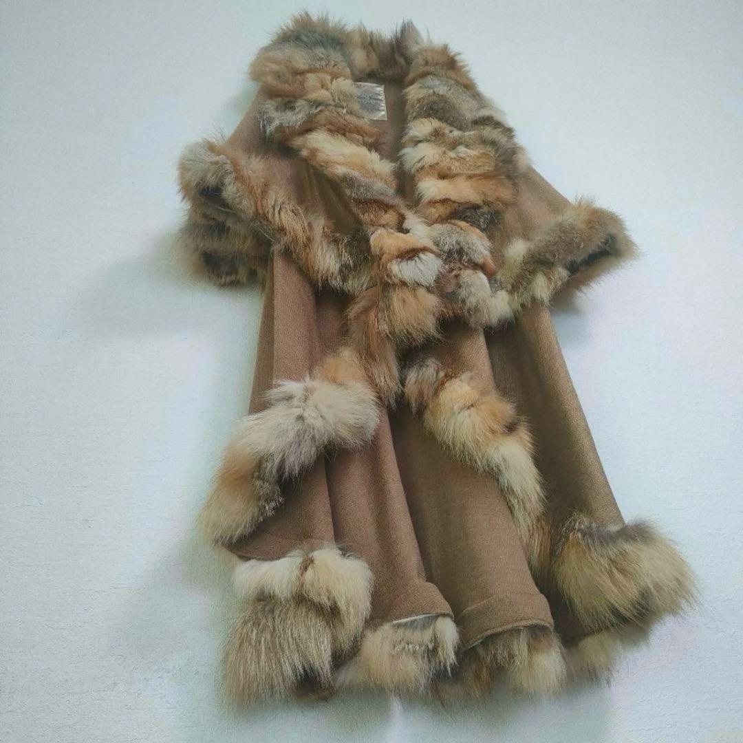 【美品】Bou Jeloud　ブージュルード　ケープコート　フォックスファー