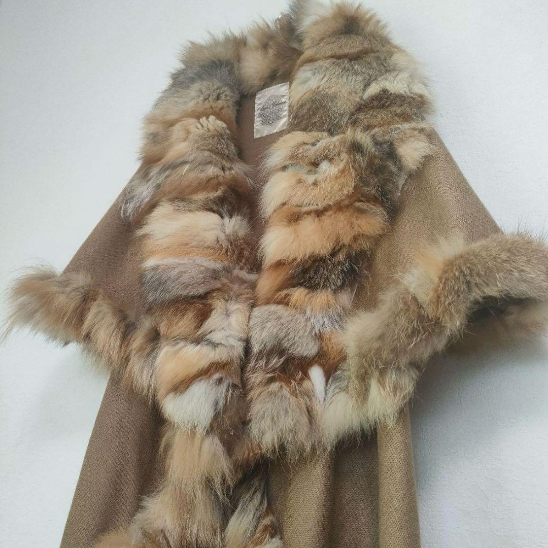 【美品】Bou Jeloud　ブージュルード　ケープコート　フォックスファー