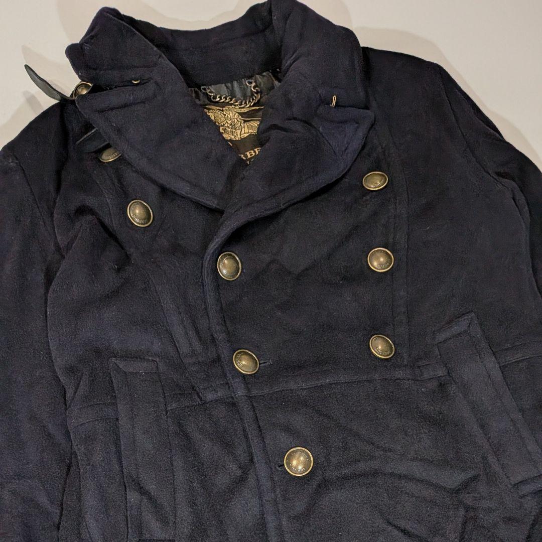 蜉*蝣様 BURBERRY ネイビー ダブルブレスト ピーコート