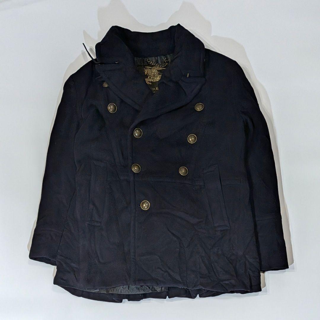 蜉*蝣様 BURBERRY ネイビー ダブルブレスト ピーコート