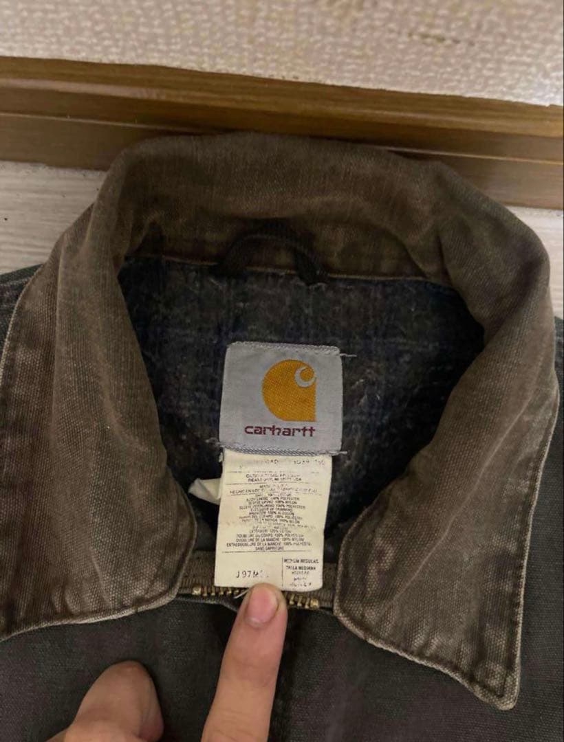 超美品　90s carhartt デトロイトジャケット　モスグリーン