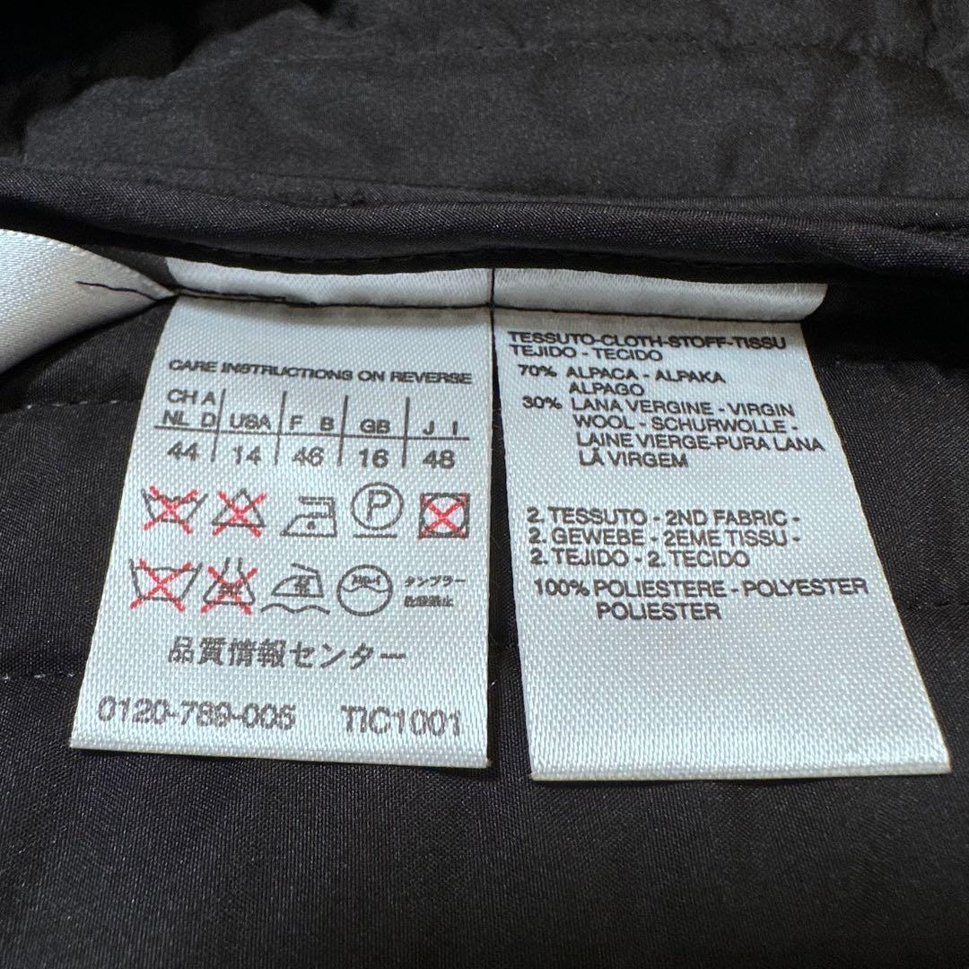 4XL相当✨MaxMara アルパカウール シャギーハーフコート 白タグ 黒48