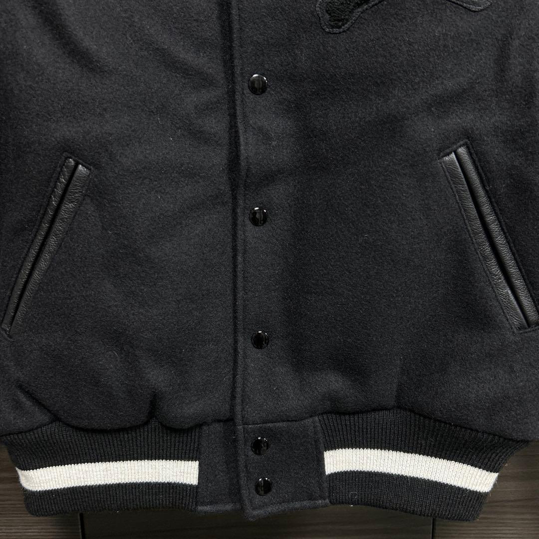 STUSSY mastermind スタジャン 袖レザー USA ブラック L