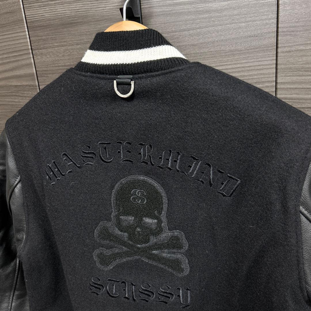 STUSSY mastermind スタジャン 袖レザー USA ブラック L