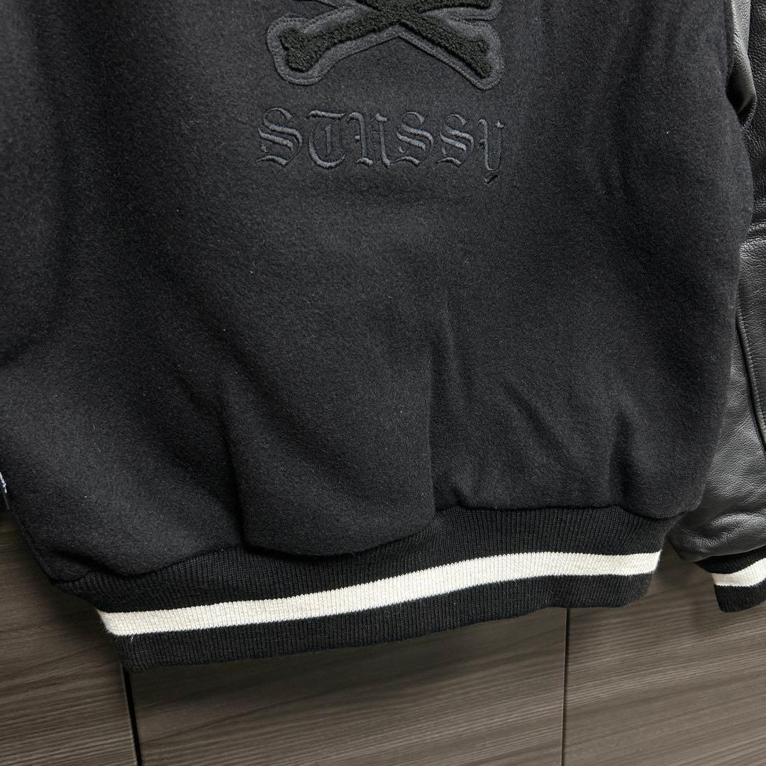 STUSSY mastermind スタジャン 袖レザー USA ブラック L