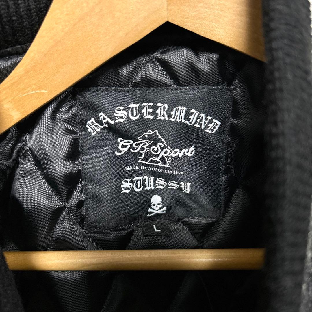 STUSSY mastermind スタジャン 袖レザー USA ブラック L