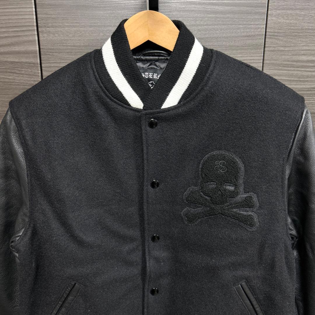 STUSSY mastermind スタジャン 袖レザー USA ブラック L