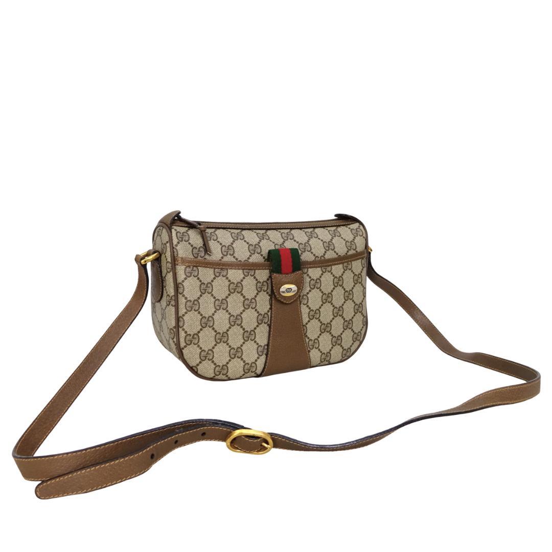 本物 ■グッチ■シェリーライン GG ベージュ PVC 斜めがけショルダーバッグ