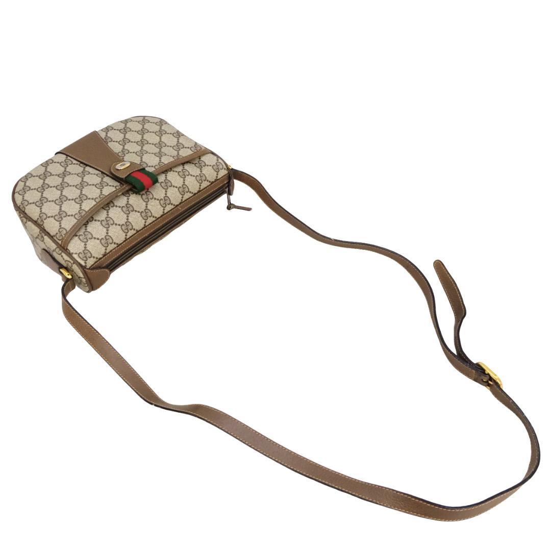 本物 ■グッチ■シェリーライン GG ベージュ PVC 斜めがけショルダーバッグ