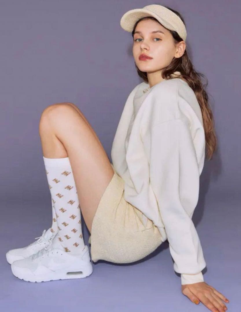 EIMY GOLF スウェット パール付シャツ スカート 靴下 ゴルフ4点セット