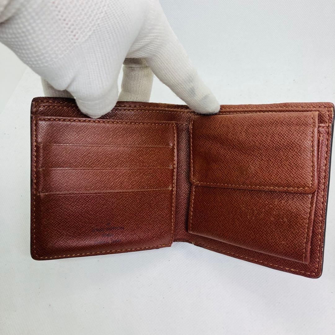 ルイヴィトン モノグラム ポルトフォイユ マルコ　二つ折り財布 茶色 863