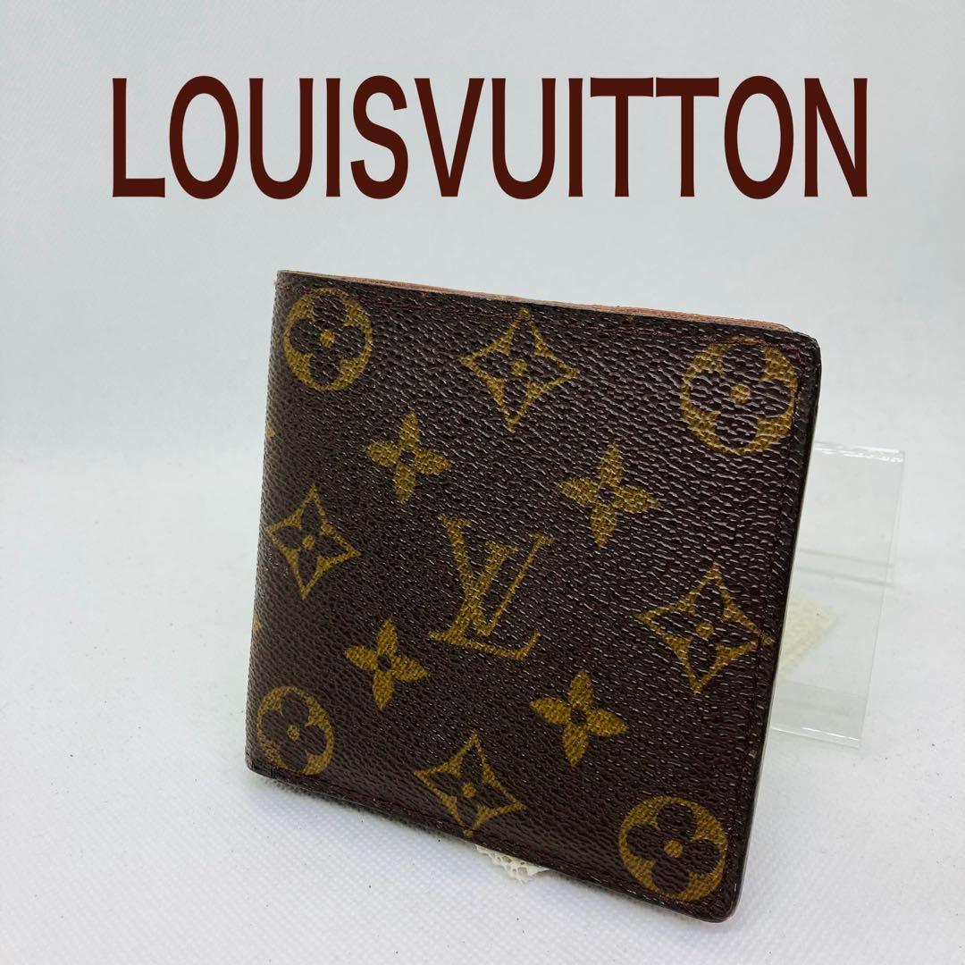 ルイヴィトン モノグラム ポルトフォイユ マルコ　二つ折り財布 茶色 863