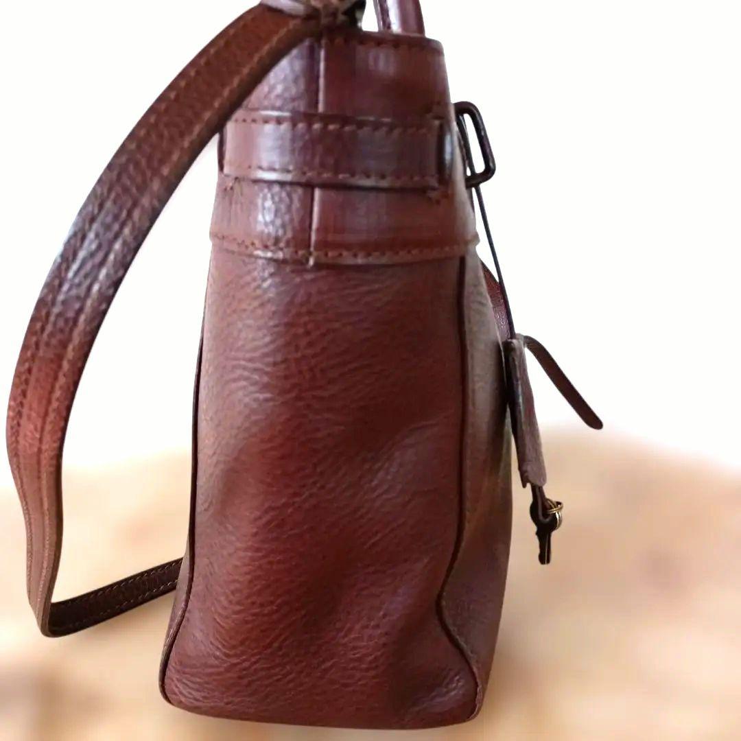 genten ロック付き 2way ショルダーバッグ　ハンドバッグ