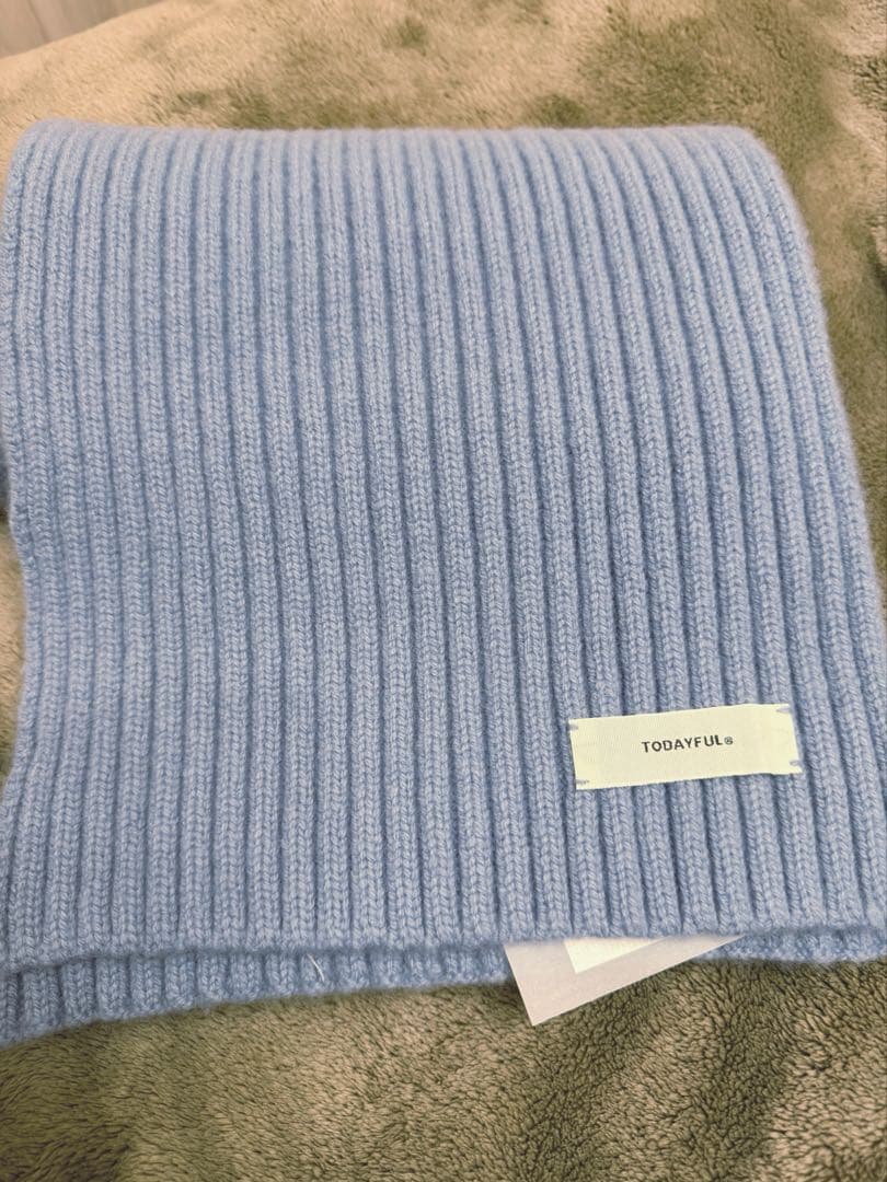 【新品未使用】Todayful Rib Knit Muffler アイスブルー