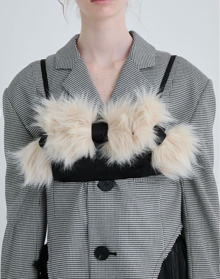 トップス SORIN Fur Ribbons Decorated Bustier