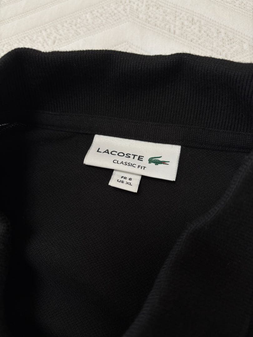 美品！LACOSTE 1312MJ 長袖ポロシャツ XL FR6 ブラック