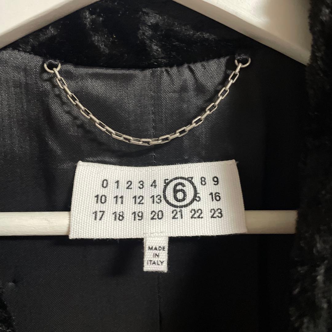 MM6 メゾンマルジェラ ファー ジャガード コート